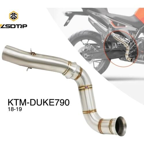 ZSDTRP Motorcycle Exhaust Middle Pipe Link Pipe Stainless Steel Connect Pipe For KTM790 DUKE790 2018-2019 Link Connect Pipe