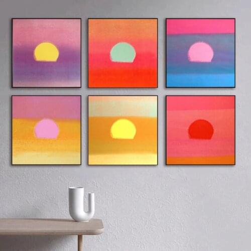 Modern Aesthetic Sunrise Art Canvas Paintings Landscape Posters and Prints Wall Art Pictures for Living Room Decoration Cuadros