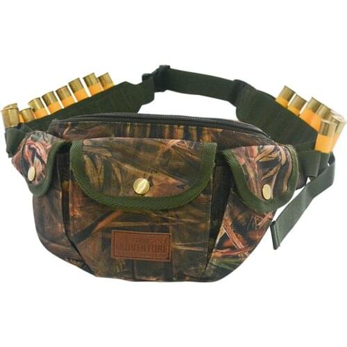 Tactical Hunting Belt Bag Hunting Pouches with 20 Holes Bullet Belt Outdoor Shooting Hiking Camping Multifunctional Tool Pouch