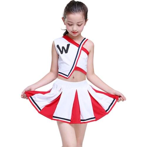 Girl Cheerleader Uniforms Children Cheer Team Suits Girls Cheerleading Uniforms Boy Calisthenics Suit Student Competition Suit