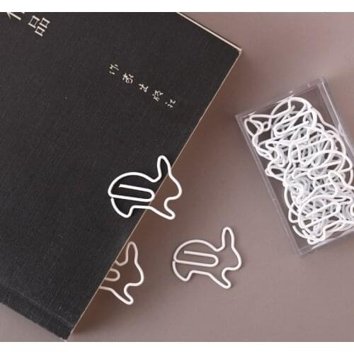 White Rabbit Shaped paper clips Bookmark Office Stationery Paper Clips Decorative Stationery Clips Kawaii Stationery Office
