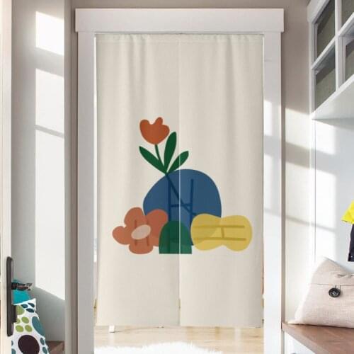 Nordic Door Curtain Fabric Kitchen Bathroom Shelter Curtain Half Curtain Wind Partition Curtain Home Decoration Hanging Curtain