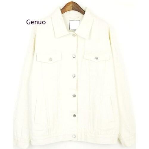 Sweet Female Casual Style Jacket High Quality Denim Sporty Spring Autumn Pockets Square Collar Full Sleeve Loose Jacket