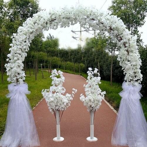 2.5m metal wedding iron arch stand decorative artificial flower cherry blossom DIY for wedding arch backdrop party road guide