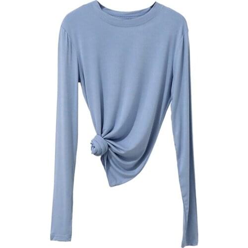 2021 Spring Autumn Solid Simple Big Size Tshirt Slim Basic Long Sleeve T Shirt Women Kawaii White Black Tops