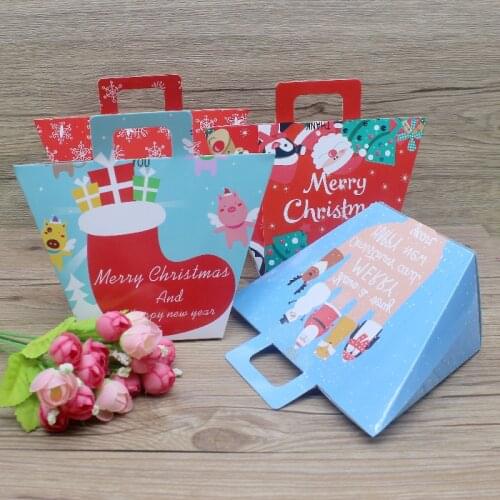 30/50pc Merry christmas gifts package box Marbling flower style candy jewelry box for party suppiles baby show gifts package
