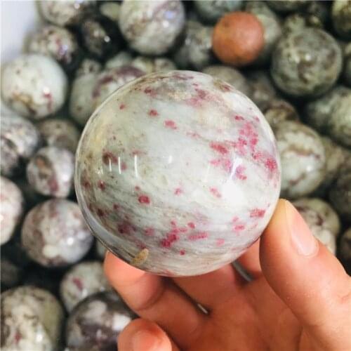 6cm Natural crystal red tourmaline ball home decoration ball