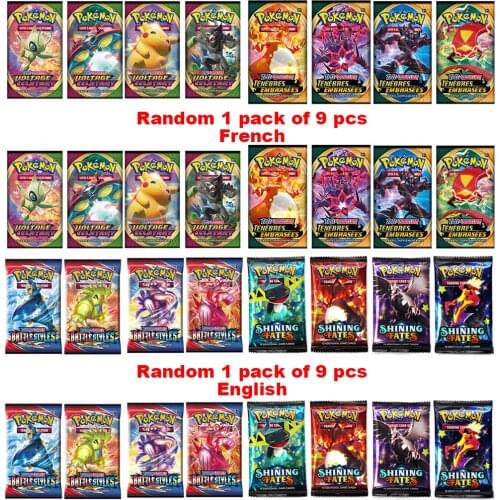 9pcs French Pokemon Cards GX Tag Team Vmax EX Mega Energy Shining Pokemon Card Game Carte Trading Collection Card Pokemon Cards