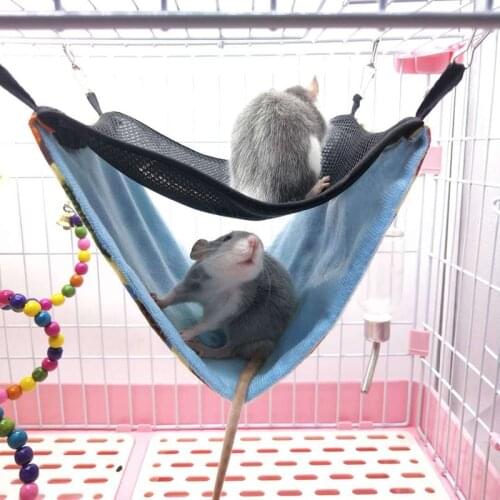 Hamster Hammock Cotton Nest Double Layer Breathable Mesh Hanging Bed Nest for Chinchillas Ferrets Small Pet Cage Accessories