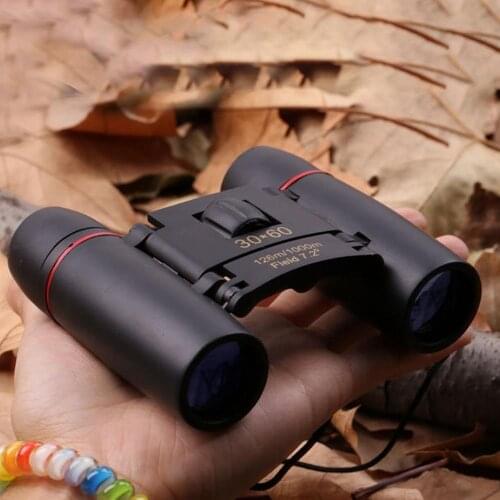 Binoculars Pocket Mini Double Tube Day Night Vision 30 x 60 ZOOM Mini Compact Foldable For Hiking Hunting - Ice Blue