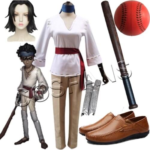 Identity V Cosplay Costumes Survivor Ganji Gupta Batter Cosplay Costume Original Skin Uniforms Clothes Suits Sports Wears wig