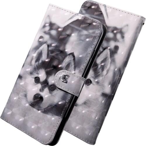 Leather caseFor Redmi 9T 3D Cat Dog Flower Painted Flip Leather Case For Xiaomi Redmi Note 9T 9S 9A 9C Card Holder Stand Book Co