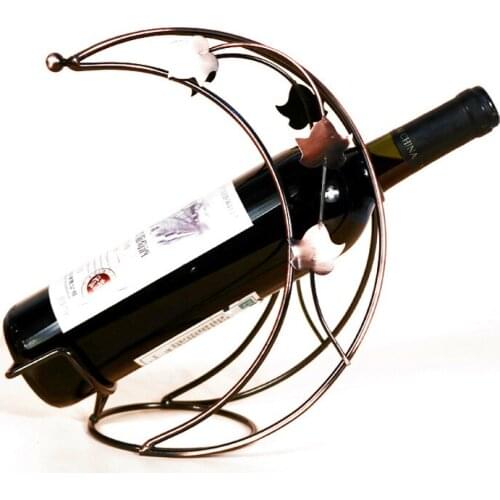 Metal Red Wine Rack Half-Moon Bend Iron Wire Craft Fashion Home Wine Cabinet Decorations