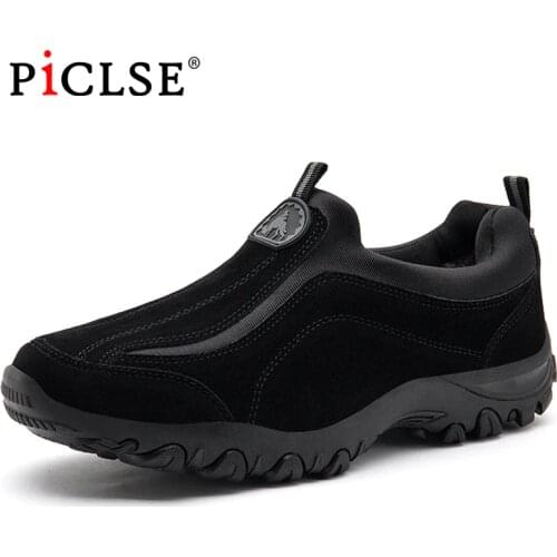 Fashion Flock Men casual shoes suede leather shoes Men sneakers Comfortable outdoor Shoes Men winter shoes plus size 46