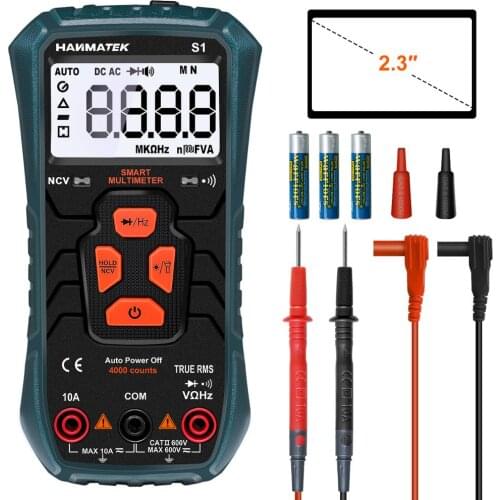 HANMATEK Multimeter S1 Ture-RMS Automatic Ranging Multimeter Automatic Multi Tester Electrical Voltage Ammeter Ohm Tester