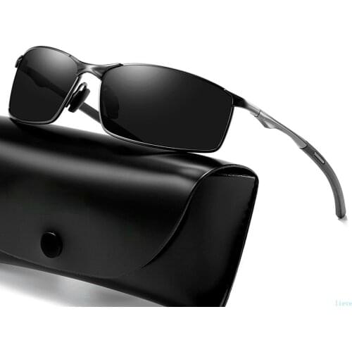 Male lady Flying glasses Polarized Gray Sunglasse Driving Mirror SunGlasses Metal Frame Goggles UV400 Anti-Glare man sunglasses