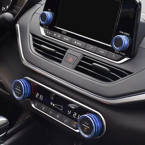 Foal Burning For Nissan Teana Altima 2019 2020 Car Air Conditioning Switch Knob Cover Aluminum Alloy Ring Interior Accessories
