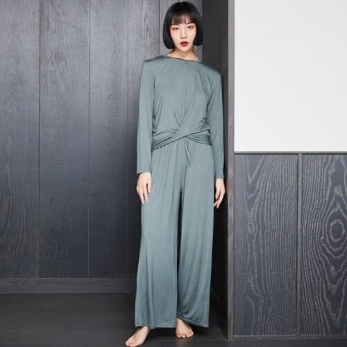 Plus Size XXL Women 2pcs Modal pyjamas set women long sleeve pajamas autumn New home clothes casual long pant sleep pyjama femme