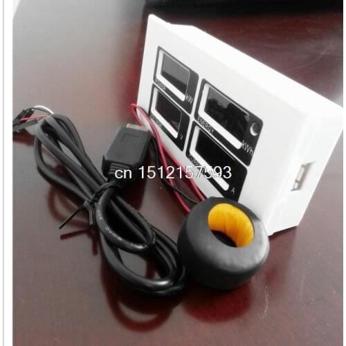 PEACEFAIR AC 100A Digital LCD power meter,power, energy Volt Ammeter , with CT coil and USB communication pinboard