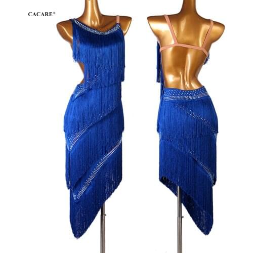 Sexy Latin Dance Dress Women Latina Salsa Latin Dance Competition Dresses Fringe CHEAP Customize D0630 Tassel Hem Backless