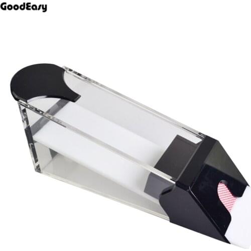 HOT Professional Ordinary Acrylic Card Shoe Transparent Black 1-8 pack Pokers Manual Card Shoe with Cover Black