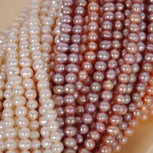 Freshwater Pearl Necklaces Round Shape with Size 4.5-5mm Perfect Luster Beads for DIY Fine Jewelry Loose Pearl Strands