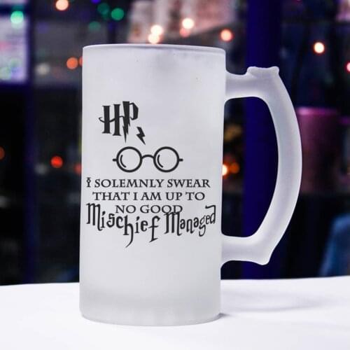 Big Beer Cup 16oz High capacity Glass Beer Mug Husband Gift Boy Friends Birthday Cups