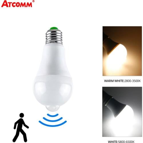 PIR Motion Sensor Porch Lights 12W 15W Ampoule LED E27 B22 AC 85-265V Smart Lamp Bulb Outdoor Indoor Pathway Stair Wall Lighting