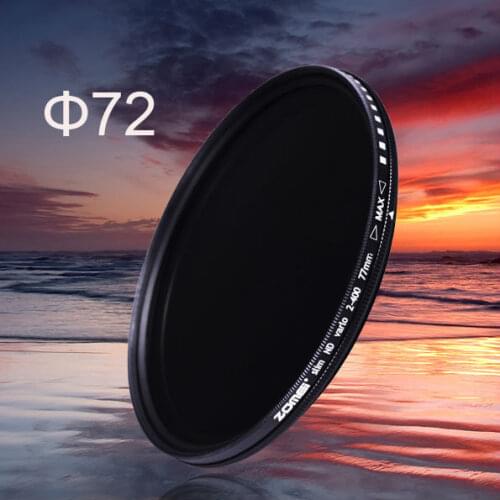 ZOMEI 72mm SLIM Neutral Density Fader Adjustable Variable ND Filter ND2-ND400 ND2 ND8 ND400 (1-9 stops)
