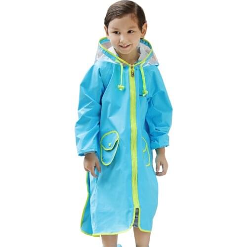 Waterproof Backpack Raincoat Jacket Outdoor Fashion Hooded Raincoats Kids Girls Yellow Ropa Para Lluvia Raining Coat EA60YY