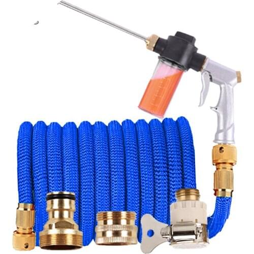High quality garden hose magic telescopic flexible plastic hose car wash hose metal spray gun outdoor garden watering supplies
