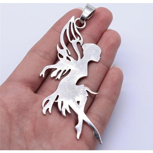 WYSIWYG 1pcs 91x42mm Antique Silver Color Dancer Elf Charms Pendant For Jewelry Making DIY Jewelry Findings