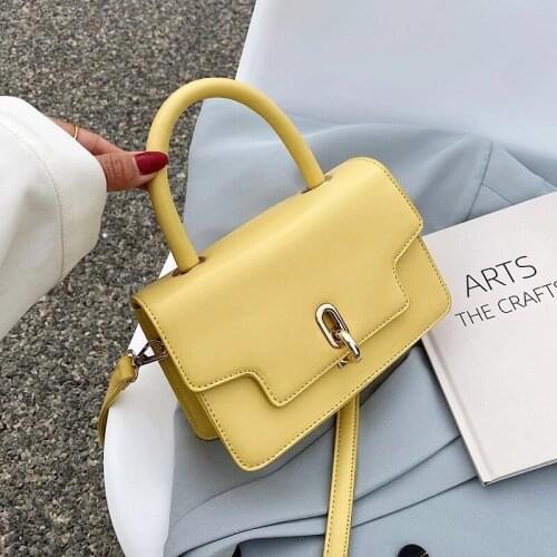 Womens Mini PU Leather Flap Crossbody Bags Sale Ladies Yellow Shoulder Handbags 2021 Female Luxury Famous Brand Totes 4colour