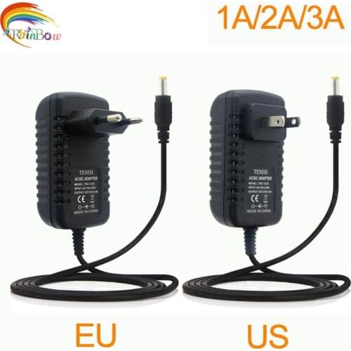 1Pcs AC 100-240V to DC12V 1A 2A 3APower Supply Adapter EU US Plug For LED Strip Light 5050 3528 3014 2730 2835 SMD RGB Led Strip