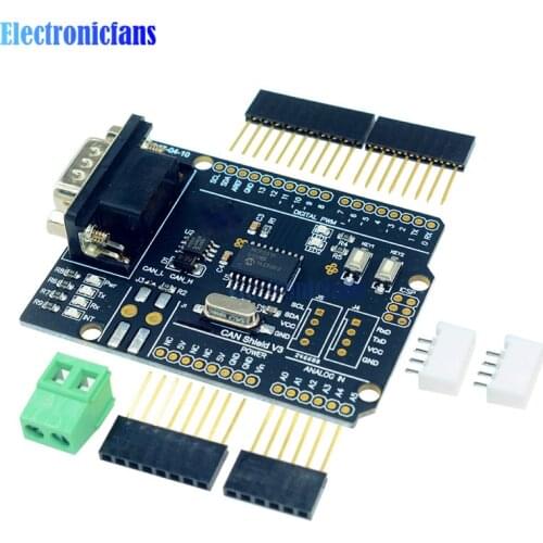 1Pcs MCP2515 Can Bus Shield Board Module SUB-D Connector Standard UART IIC SPI LED Indicator Controller CAN 4.8-5.2V for Arduino