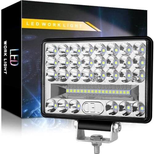 144W 3030 48 LED Work Driving Light Car Truck Lamp 4WD Off-Road Large View 6000K Square Bright LED Spotlight Work Light