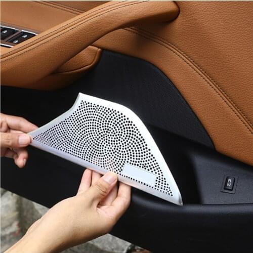 2017-2018 For BMW 5 Series G30 Year 2018 2019 Car-styling Aluminum alloy Front Door Speaker Cover Trim 2pcs