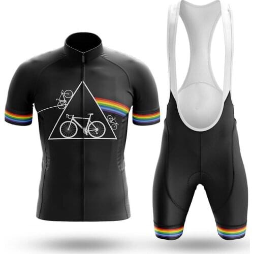 2021 Rainbow Cycling Jersey Set Sport Team Bike Men Clothing Quick Dry Summer Sleeve Cycling Road Ride Shirt Bib Short Gel Pad