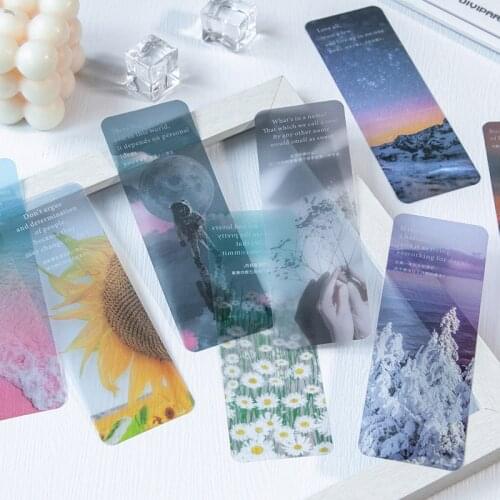 3 Sheet/Pack Letters Themed Bookmark Colorful Scenery PVC Reading Bookmarks Creative Book Page Marker Stationery Supplies
