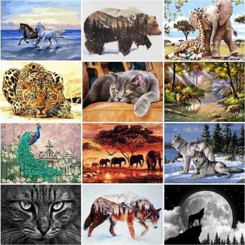 Canvas Size Full Circle Diamond 5d Diy Diamond Embroidery Animal Diamond Painting Cross Stitch Rhinestone Mosaic Decoration Gift