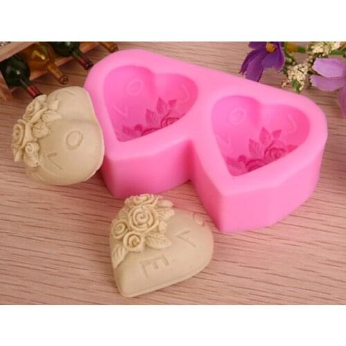 Free shipping Modelling of the The rose heart shape soap mold Handmade soap mold silicone soap mold High quality Modelling mould