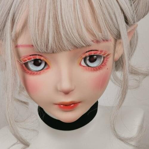 Dollkii 34) Female Girl Silica Resin Cosplay BJD Cross Dressing Kigurumi Head Mask Anime Role Play Party Crossdresser Doll Mask