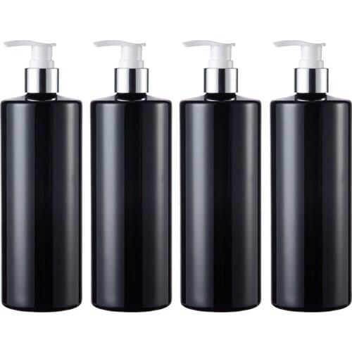 4pcs 500ml Bathroom Refillable Soap Dispensers Lotion Soap Dispenser Pressed Pump Bottle Empty Shampoo Conditioner Dispenser