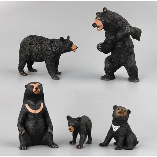 Simulated Bear Action Figure Mini Animal Models Children Kids Toys Educational Funny Collection Toys Gifts Home Decor Figurine