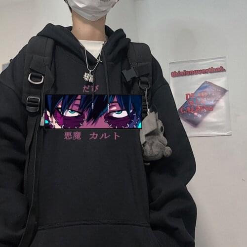 Harajuku Anime My Hero Academia Gothic Hoodie Shoto Todoroki Pullover Sweatshirts Boku No Hero Academia Sweatshirt Hoodies Tops