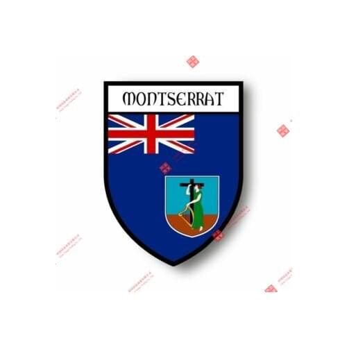 Interesting Car Stickers Decal Souvenir Vinyl Car Shield City Flag World Crest Montserrat Car Decal Decoration Laptop