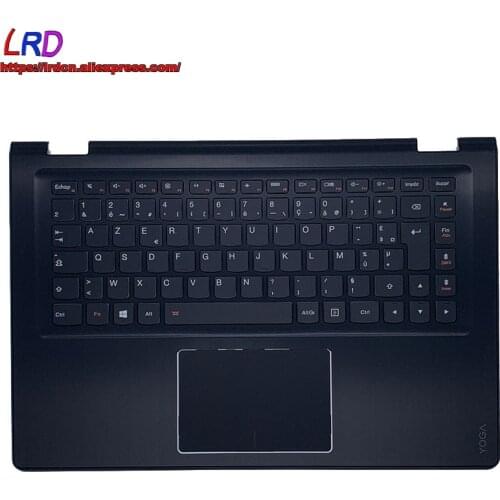 FR French Backlit Keyboard with Shell C Cover Palmrest Upper Case for Lenovo Yoga 700-14ISK Yoga 3-1470 Laptop 5CB0K61135