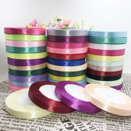 Pretty Silk Ribbon 6 mm to 50 mm Wedding Party Decoration Invitation Card Gift Wrapping Scrapbooking Supplies Riband 25 yards