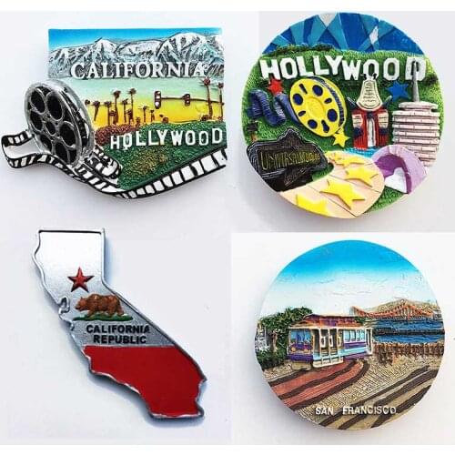 California San Francisco Fridge Magnets Hollywood Tourist Souvenirs Magnetic Refrigerator Stickers Collection gifts Home Decor