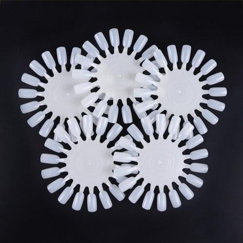 5PCS/Set False Nail Art Nature Color ChartTips Display Practice Wheel UV Gel Polish Round Board Tool Acrylic Manicure JI380